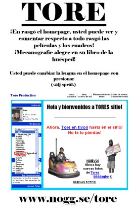En gammal affisch där vi marknadsför hemsidan. På Spanska?! Oscar skulle resa till Spanien och passade på att affischera lite.